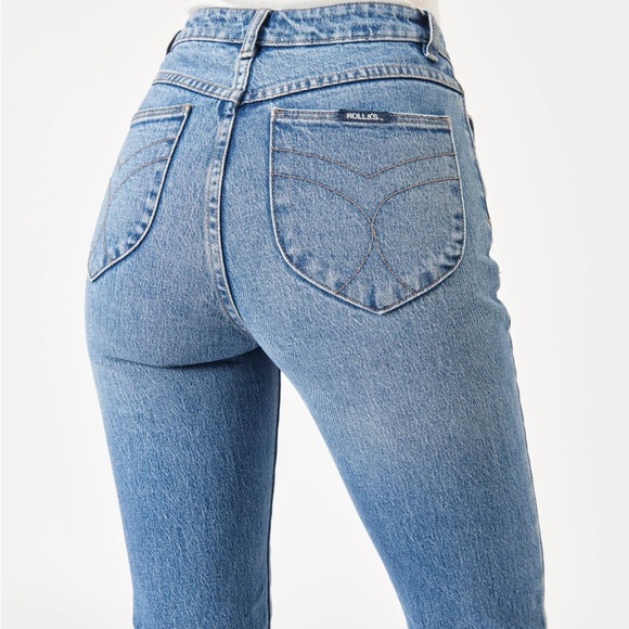 Rolla’s Original High Rise Straight Brad Blue Jeans - Picture 3 of 7